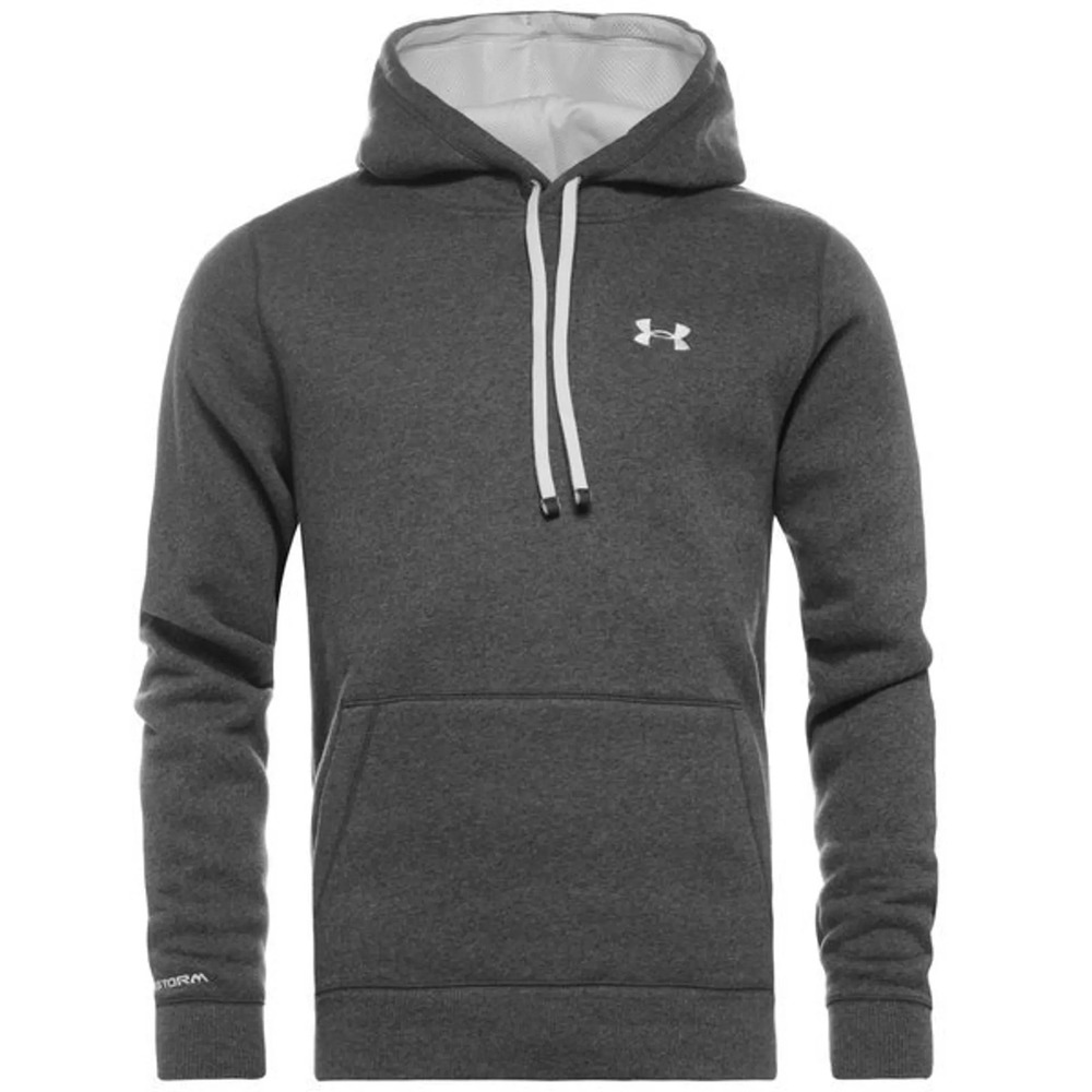 Under Armour Sweatshirt Mens Large Storm Charcoal Gray Pullover Hoodie Loose Fit